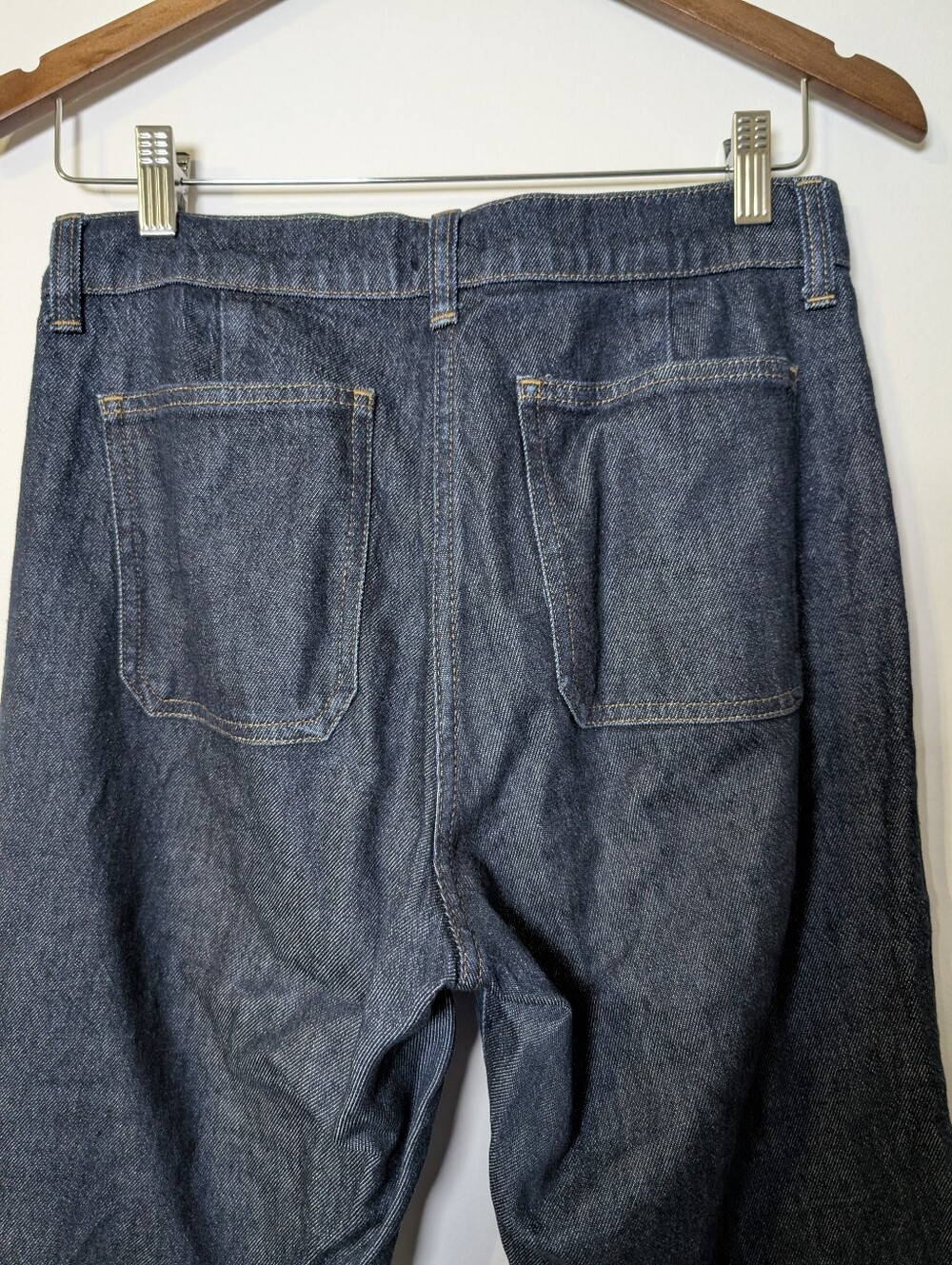 J.Crew High Rise Kickout Jeans 25 Dark Wash Sailor Patch Pocket Stretch Denim - Picture 6 of 7